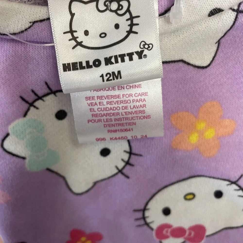 Hello Kitty 2 Piece Kids Sets Summer Shorts/top Purple Size 12 months